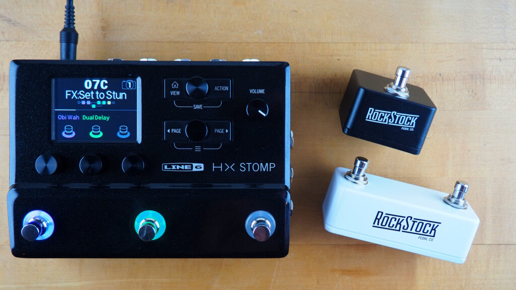 Rock Stock Pedals Utility AUX Switches + Line6 HX Stomp